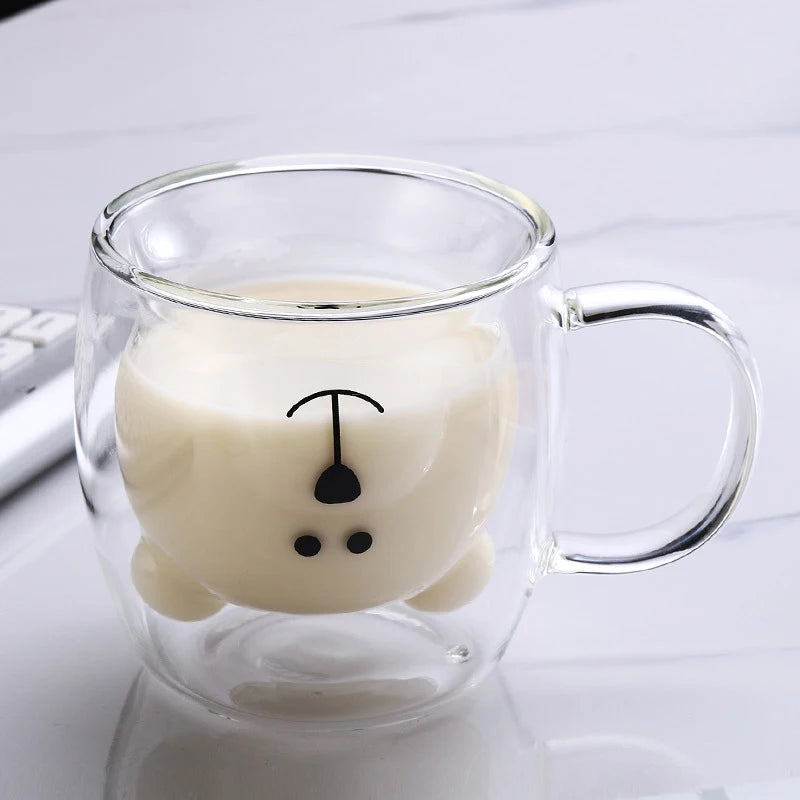 250ml High Borosilicate Little Bear Glass Cup