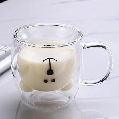 Tasse en verre Little Bear à haute teneur en borosilicate de 250 ml