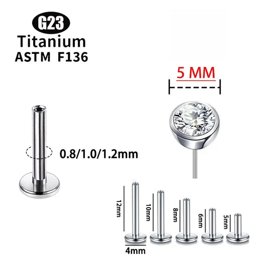 Titanium Zircon Stone Nose Jewelry Set