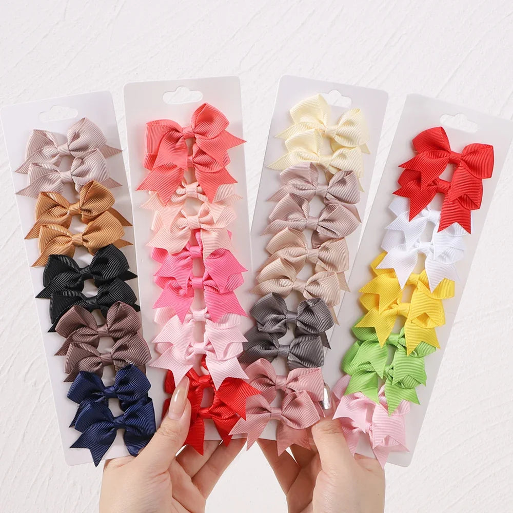 Kids Bows Handmade Ribbon Hair Clips