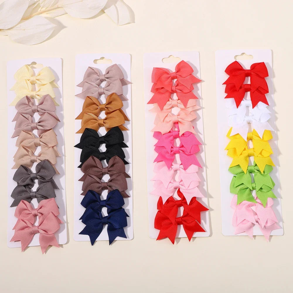 Kids Bows Handmade Ribbon Hair Clips