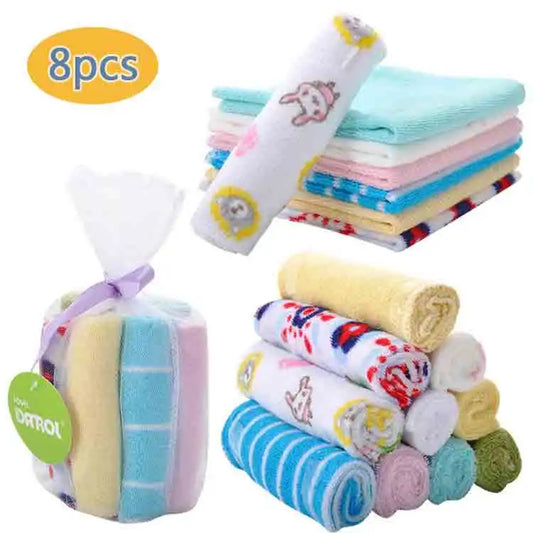 8Pcs Newborn Baby Washcloth Soft Cotton Set