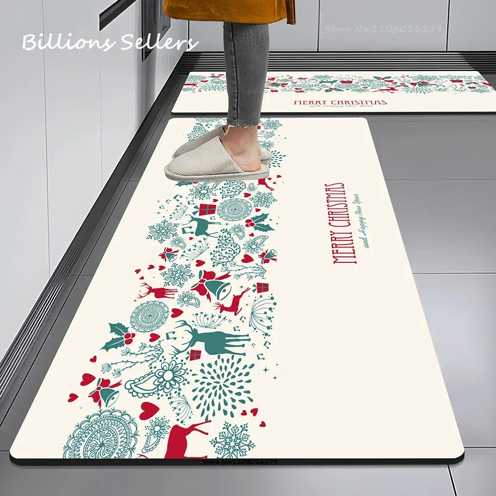 Christmas Themed Anti-Slip Kitchen & Home Floor Mats