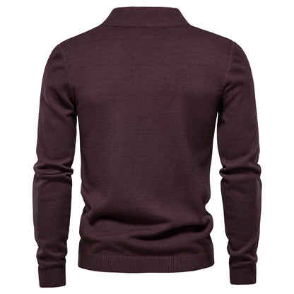 Men's O-Neck Solid Color Long Sleeve Slim Sweater