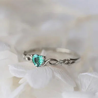 Women's Adjustable Zircon Heart Rings