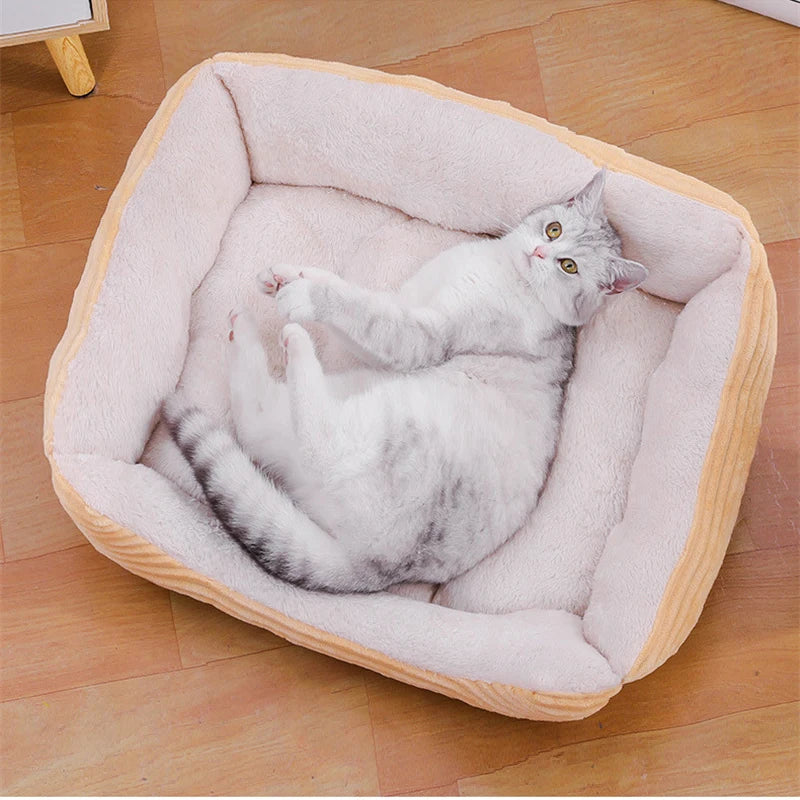 Plush Square Pet Bed Set