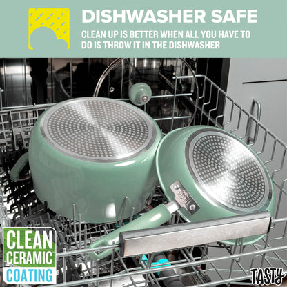 Batterie de cuisine en céramique antiadhésive en aluminium de 16 pièces