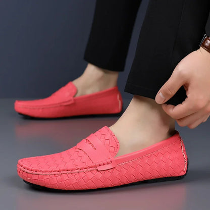 Men's Handmade Flat Casual PU Leather Moccasins