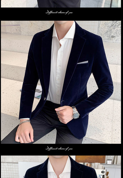 Men's American Style Velvet Blazer