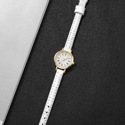Montres-bracelets en cuir à quartz à petit cadran pour femmes
