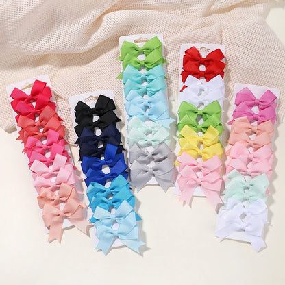 Kids Bows Handmade Ribbon Hair Clips