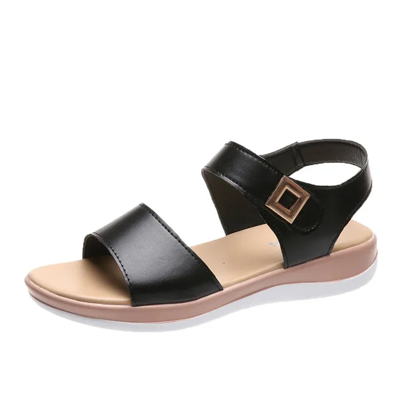 Damen Sandalen mit Retro-Keilabsatz und römischen Absätzen