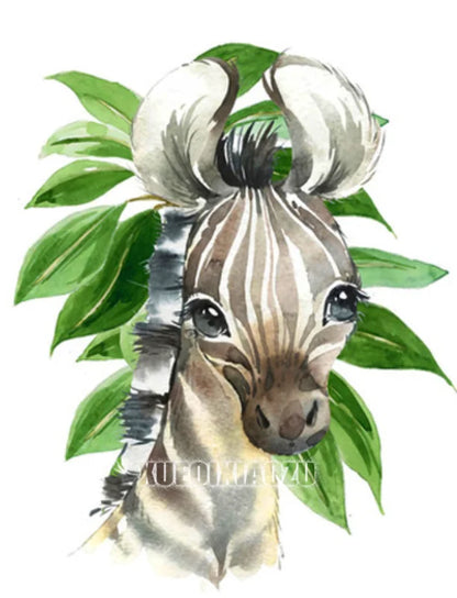 Peinture de dessin animé animal broderie diamant point de croix plante feuille