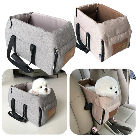 Portable Pet Carrier Safety Travel Bag - Dog Car Seat Bed