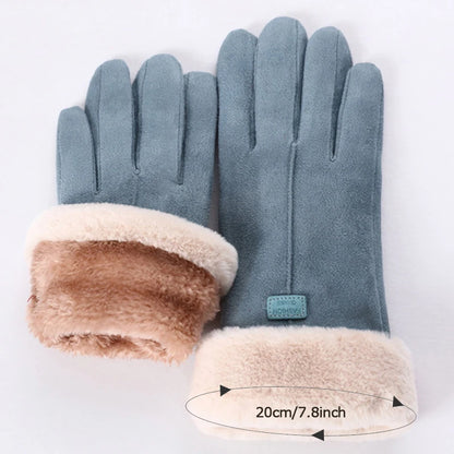 Autumn & Winter Furry Warm Full Finger Mittens