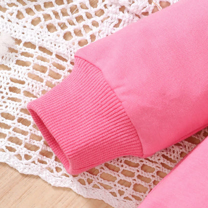 Casual Baby Girl Hoodie Set Long Sleeve