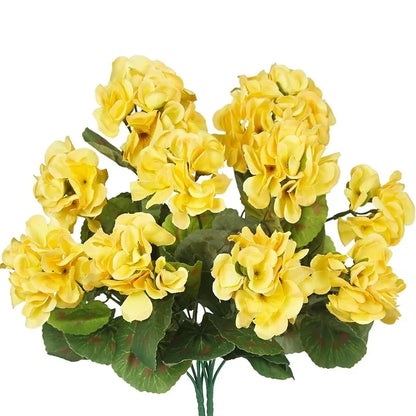 Géraniums rouges artificiels pour la décoration intérieure 