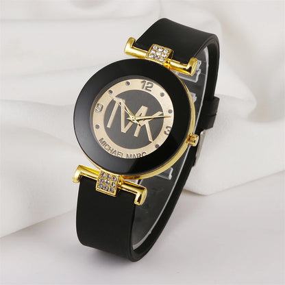Women's Rhinestone Casual Round Strap Quartz Watches
