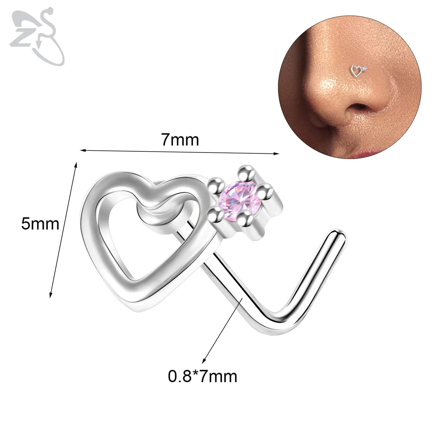 Anneaux de nez pendants en forme d'oeil de papillon pour femmes, 1 pièce