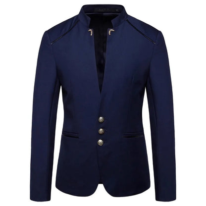 stand collar blazer