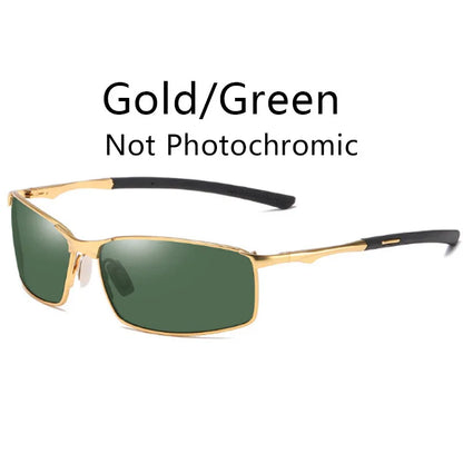 Metallene quadratische polarisierte photochrome Sonnenbrille 