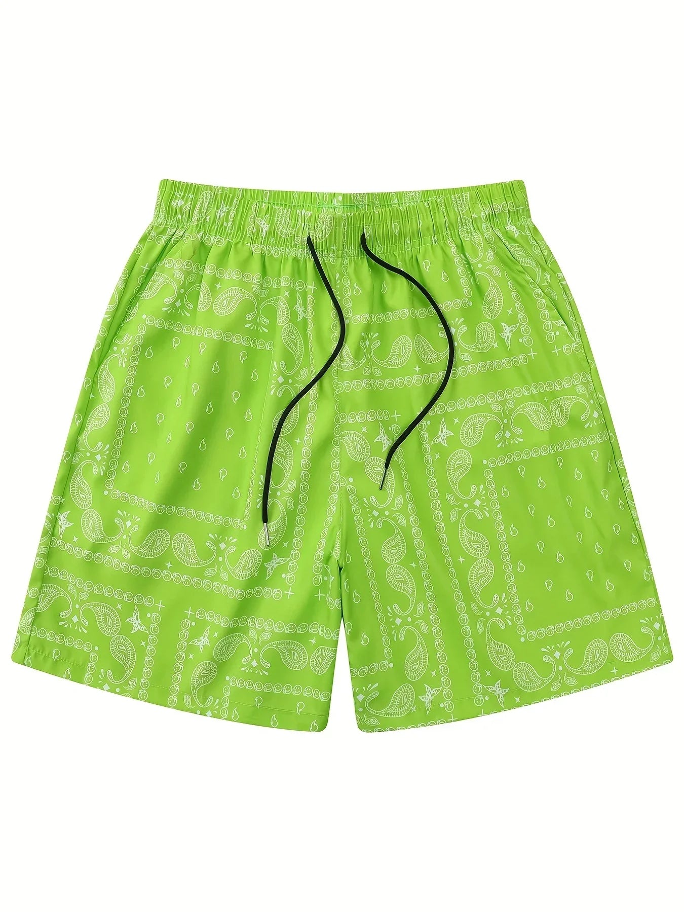 Men Casual Paisley Print Beach Shorts