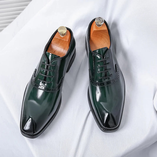 Men's Breathable Patent Leather Shoes