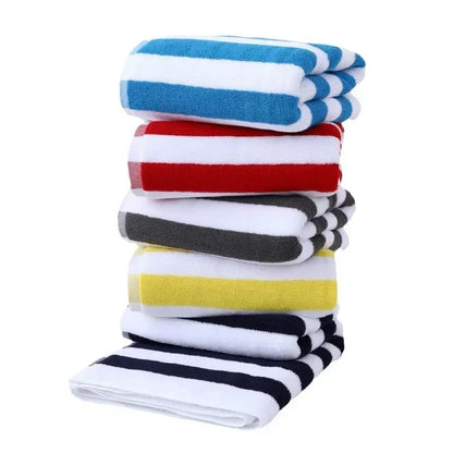 Serviette de plage tissée absorbante à rayures 