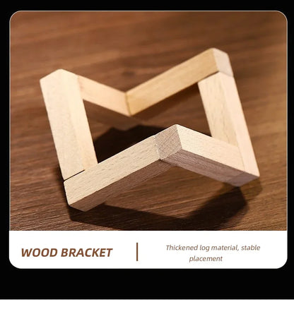 Tasse en verre à cocktail créative avec support en bois