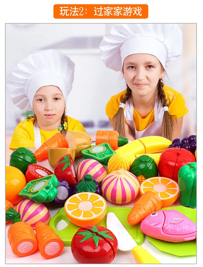 Cuisine pour enfants, découpe de fruits, légumes, aliments, cuisine, jouets interactifs