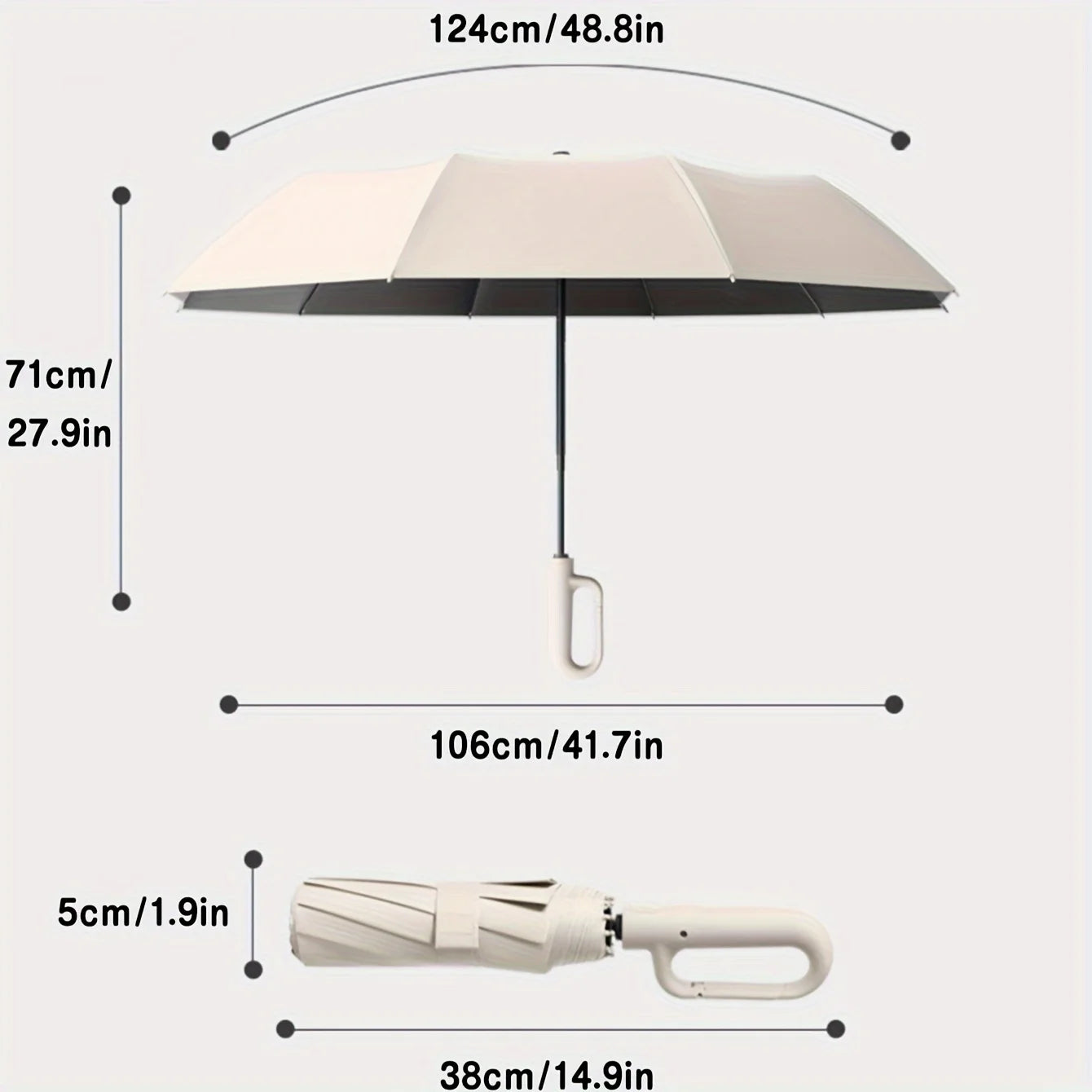 Windproof 105CM Automatic Folding Umbrella