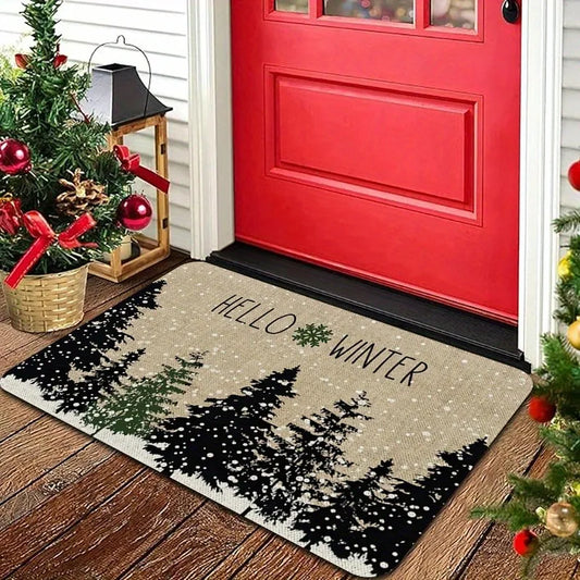 Christmas Tree Welcome Door Mat