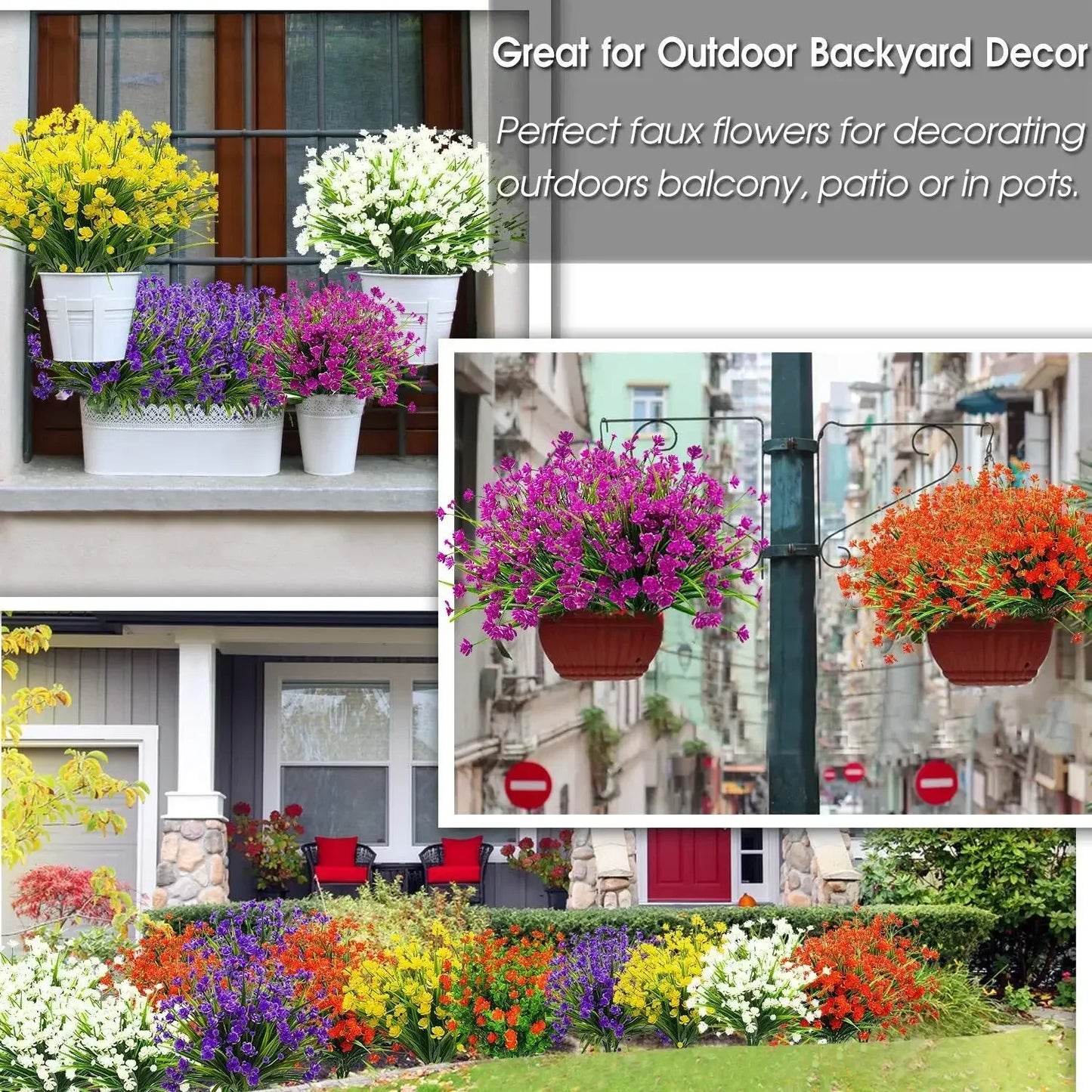 Plantes artificielles d'extérieur en plastique résistant aux UV