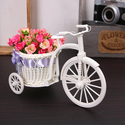 Décoration de cérémonie de panier de fleurs en forme de tricycle