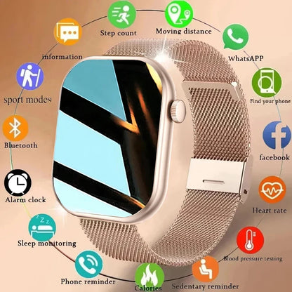 Unisex Bluetooth Fitness Smart Watch with Wireless Charging