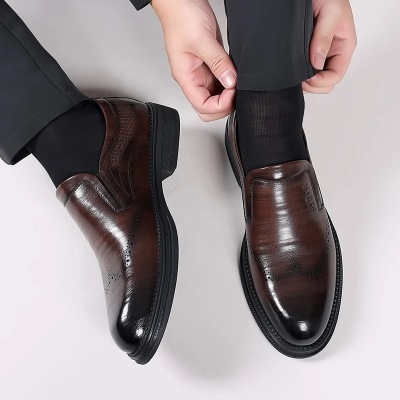 Chaussures habillées en cuir de style britannique pour hommes