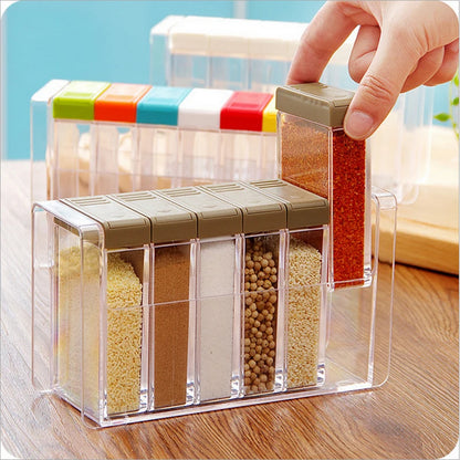6-Piece Transparent Spice Seasoning Storage Set