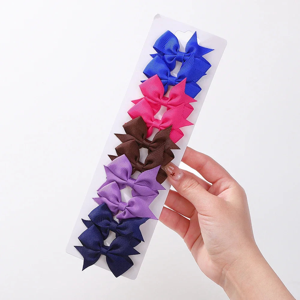 Ensemble de pinces à cheveux pour enfants avec ruban gros-grain coloré