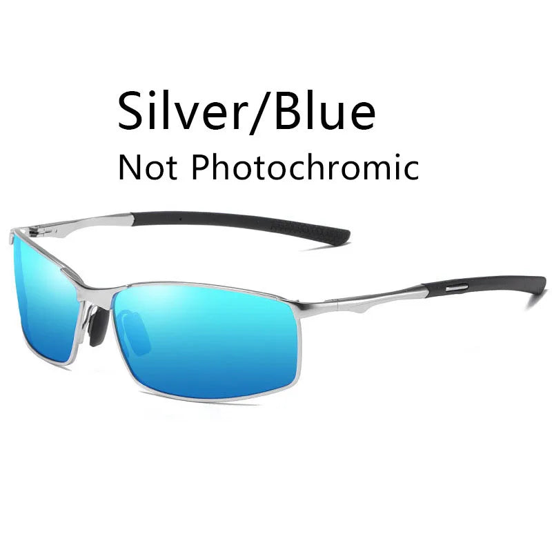 Metallene quadratische polarisierte photochrome Sonnenbrille 
