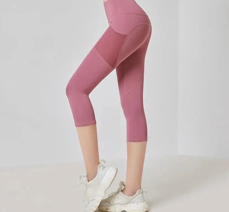 High Waist Cropped Yoga Leggings