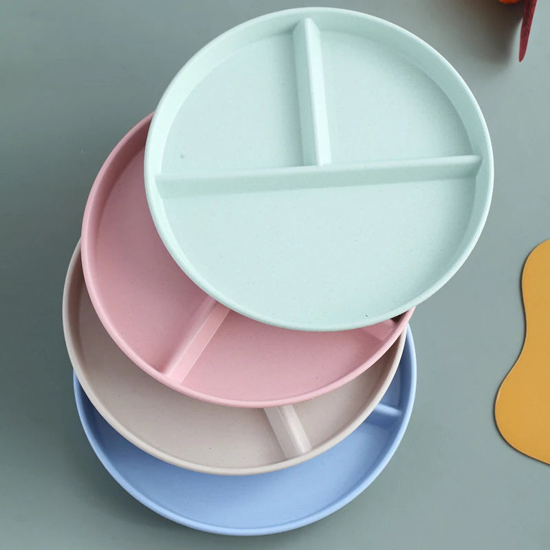 Wheat Straw Divided Fruit Salad Dinnerware Plates