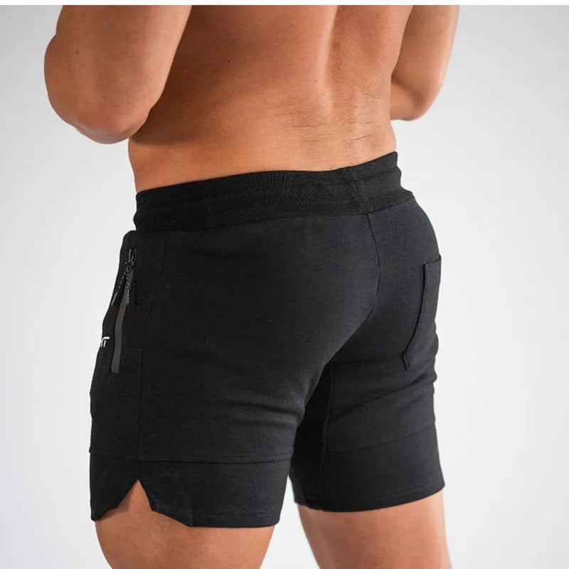 Herren-Sportshorts mit Reißverschlusstasche für Fitnessstudio und Laufen