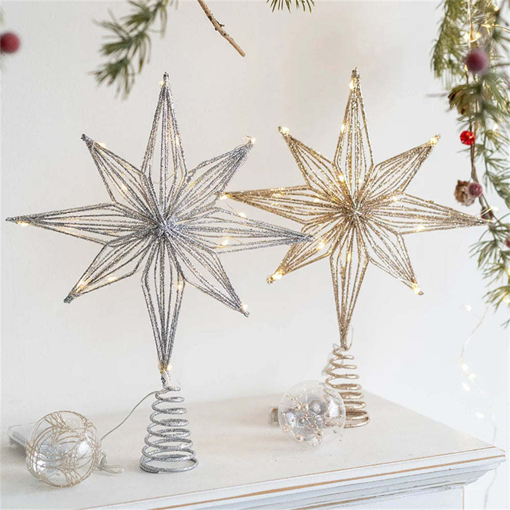 lighted star tree topper
