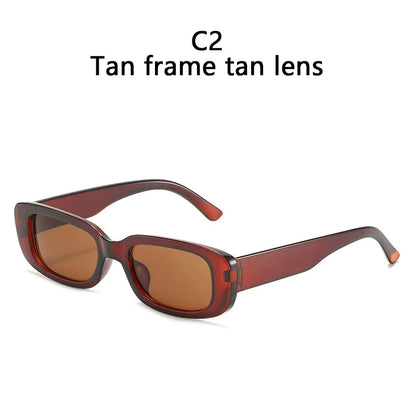 Rechteckige quadratische Retro-Sonnenbrille mit UV400-Schutz für Herren