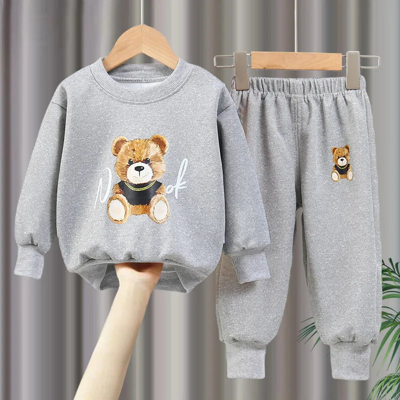 Kinder-Sweatshirt-Bär-Sets – Jungen-Anzug-Outfits