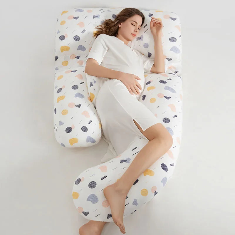 Soft Fabric J-shaped Maternity Pillow