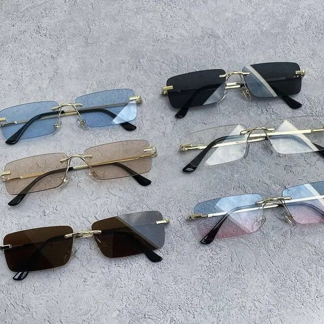 Randlose quadratische Sonnenbrille für Damen