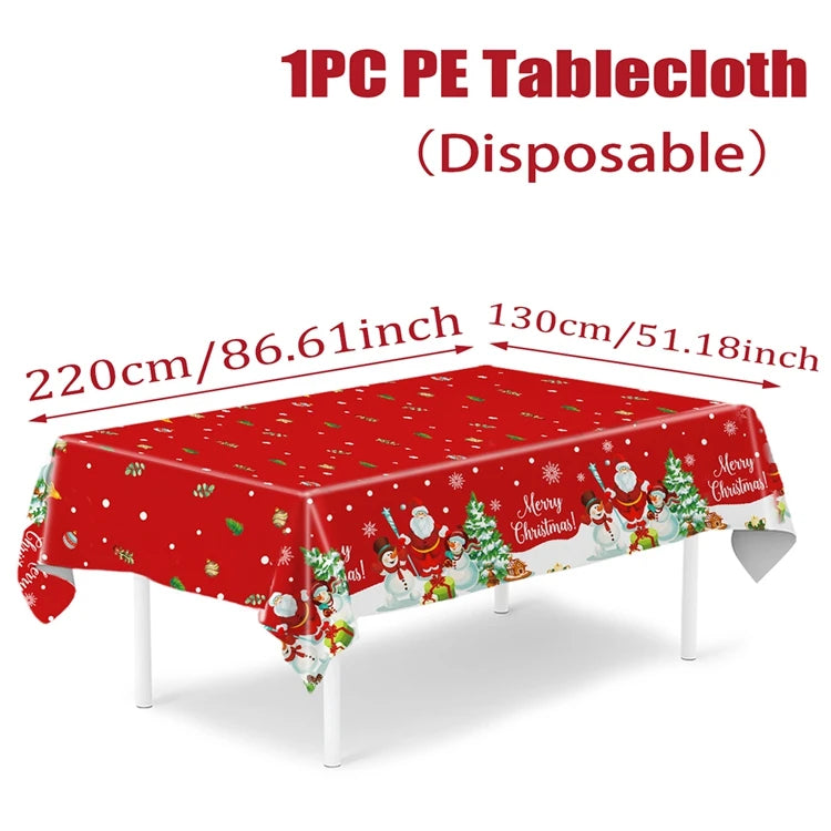 christmas plastic tablecloth
