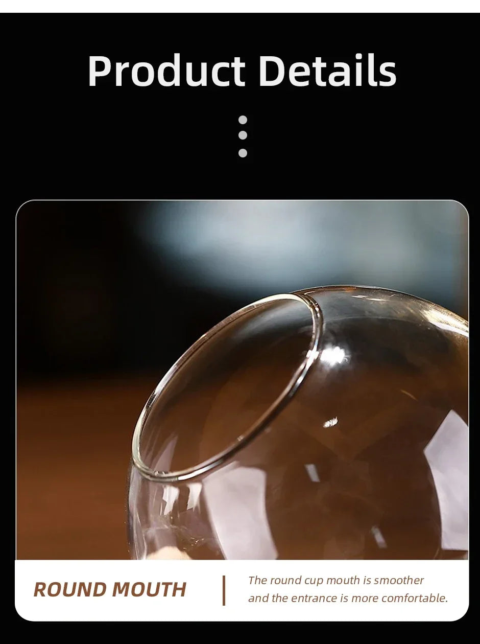 Tasse en verre à cocktail créative avec support en bois