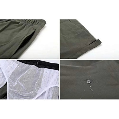 Men's Quick-Dry Beach Shorts with Zipper Pockets